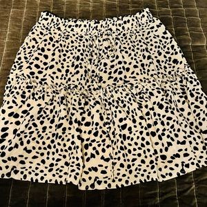 Dalmatian print tiered skirt